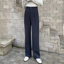 Suit wide leg pants womens high waist slim 2021 new autumn smoke pipe pants hanging casual trousers straight pants