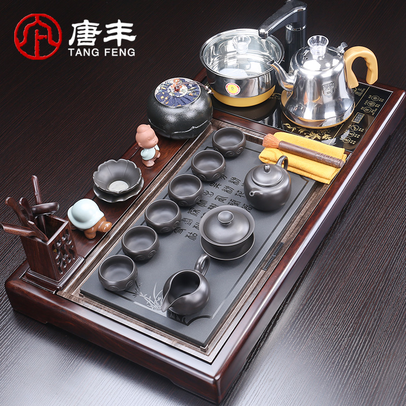 Tang Feng household utensils suit kung fu tea tea tray was sharply stone tea table of a complete set of stone material z automatic electric heating furnace