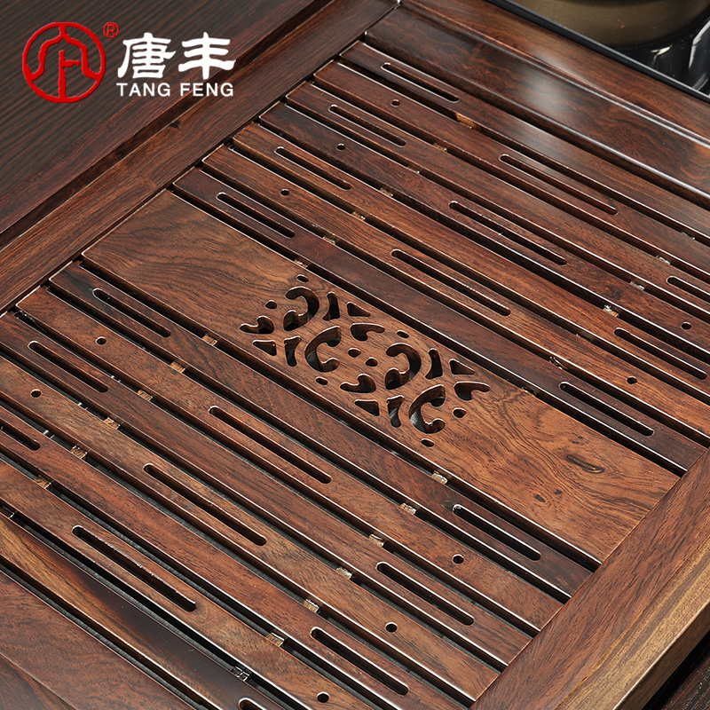 Tang Feng ebony wood ground drainage kunfu tea tea table four intelligent combination electric furnace tea tea sea z