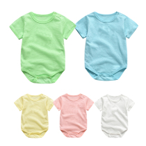 Baby short-sleeved triangle ha clothes cotton one-piece clothes thin men and women baby pajamas mesh bag butt clothes summer climbing clothes