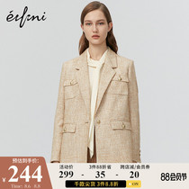 (the same style in the mall)Eveli winter new long-sleeved temperament blazer female 1AA110171