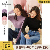 (100% wool) Evelly cardigan womens interior base shirt 2021 new autumn and winter half turtleneck sweater