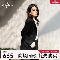(The same style as the shopping mall) Evely 2022 new spring coat black temperament suit female 1D1210433