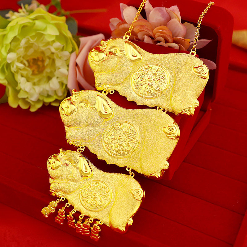 3D Hard Gold Bridal Wedding Jewelry Gold Pig Brand Imitation Fake - Main Image