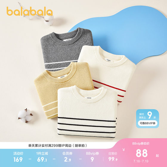 Balabala children's sweater autumn and winter baby boys and girls sweaters knitted sweaters parent-child clothing pure cotton style
Balabala children's sweater autumn and winter baby boys and girls sweaters knitted sweaters parent-child clothing pure cotton style