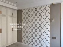 Aiga non-woven fabric Nordic minimalist American style new Chinese pane wallpaper grey black and white plaid background wall wallpaper