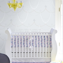 Aiga non-woven fabric Nordic minimalist modern grey blue necklace wallpaper girl wedding bedroom childrens room wallpaper