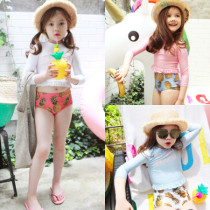 Girl swimsuit split female childrens swimsuit long sleeve sunscreen 6 years old 7 years old 8 years old 9 years old 10 years old swimsuit