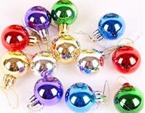 4cm diameter silver big red bright light plating color ball Christmas tree pendant plastic hollow ball #6859
