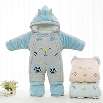 Baby winter jumpsuit baby thickened warm outer clothes ha clothes cotton clothes newborn clothes
