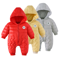 Infant down jacket autumn and winter one-piece clothing clothing men and women baby newborn holding clothes thick out of the clothes climbing clothes