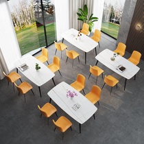 Milk Tea Shop Table And Chairs Combined Dessert Brief Frescoed Coffee Hall Burger Shop Net Red Leaning Wall Casual Dining Room Dining Chair