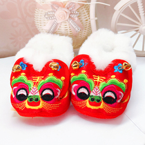 Baby cloth shoes tiger shoes men and women baby tiger head shoes autumn and winter toddler shoes winter cotton shoes soft bottom handmade 0-1 years old
