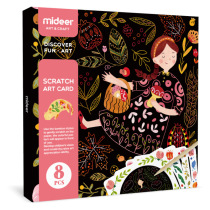 Mi Lu art Scraping drawing teaching aids Children scraping paper Handmade diy painting puzzle black cardboard scraping