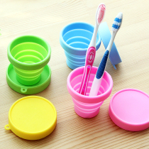 Travel portable toothbrush cup candy color silicone travel folding Cup portable mouthwash Cup outdoor telescopic water Cup