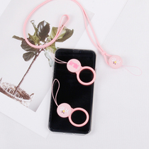 Korean version of Japanese students cute mobile phone lanyard female finger ring neck mobile phone chain girl silicone sling rope hanging rope