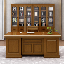 Solid wood Chinese desk 1 8 m desk boss table and chairs combined large class table 1 4 with drawer computer desktop table