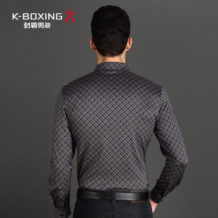 K-boxing/劲霸长袖衬衫 男士秋款针织休闲服品牌衬衣|CCBI3461