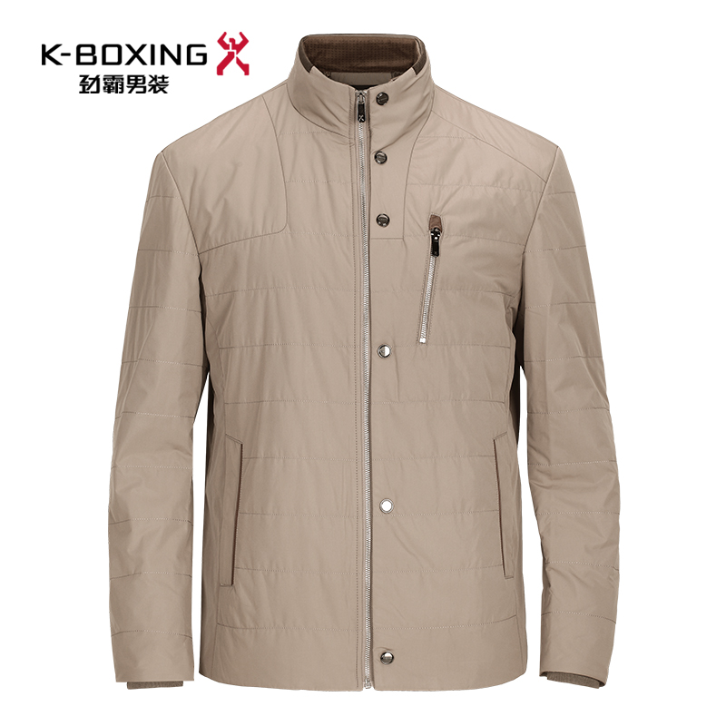 K-boxing/劲霸夹克棉服 经典商务宽松茄克棉衣 秋冬男士休闲外套产品展示图3