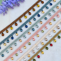 Tianhe New curtain beads lace two-color bag silk small wooden beads pillow clothing window cover splicing accessories tassel