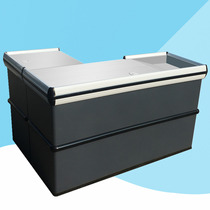 Fruit shop cashier Fresh vegetables convenience store slope stainless steel countertop seven-shaped corner gray cashier