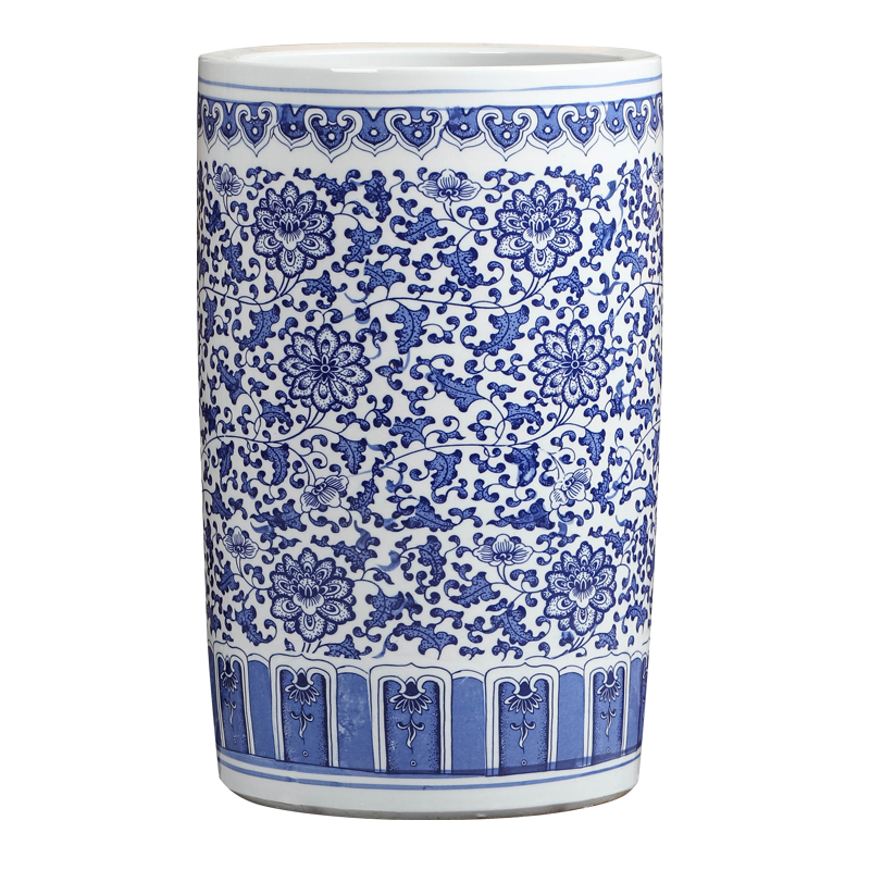 Jingdezhen ceramic quiver and calligraphy scrolls cylinder receive calligraphy painting cylinder study large blue and white porcelain vases, fall to the ground