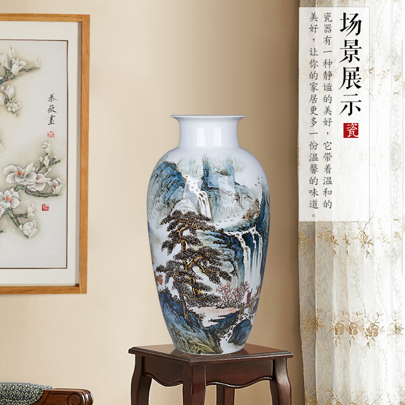 Porcelain of jingdezhen ceramic vase and large sitting room bookshelf decorative arts of Chinese style restoring ancient ways furnishing articles by hand