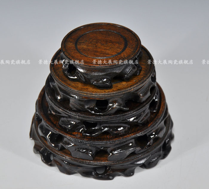 Make solid wood carved base furnishing articles solid wood base jade stone base of root carving handicraft stone base