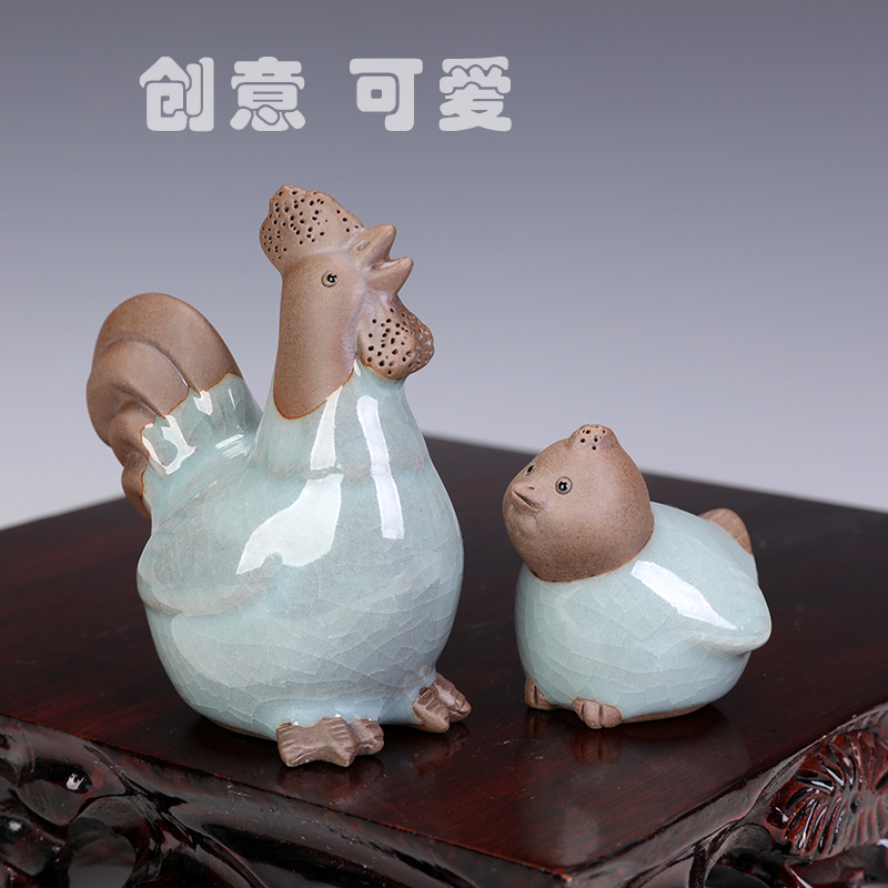 Three chicken furnishing articles animal small adorn article creative mini lovely home desktop decoration ceramics handicraft