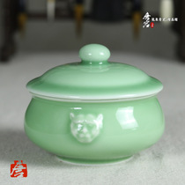 Dragon Springs Green China Porcelain Cutlery Saucepan Soup Pan Saucepan ceramic steamed and swiftlet with cover with lid small soup bowl