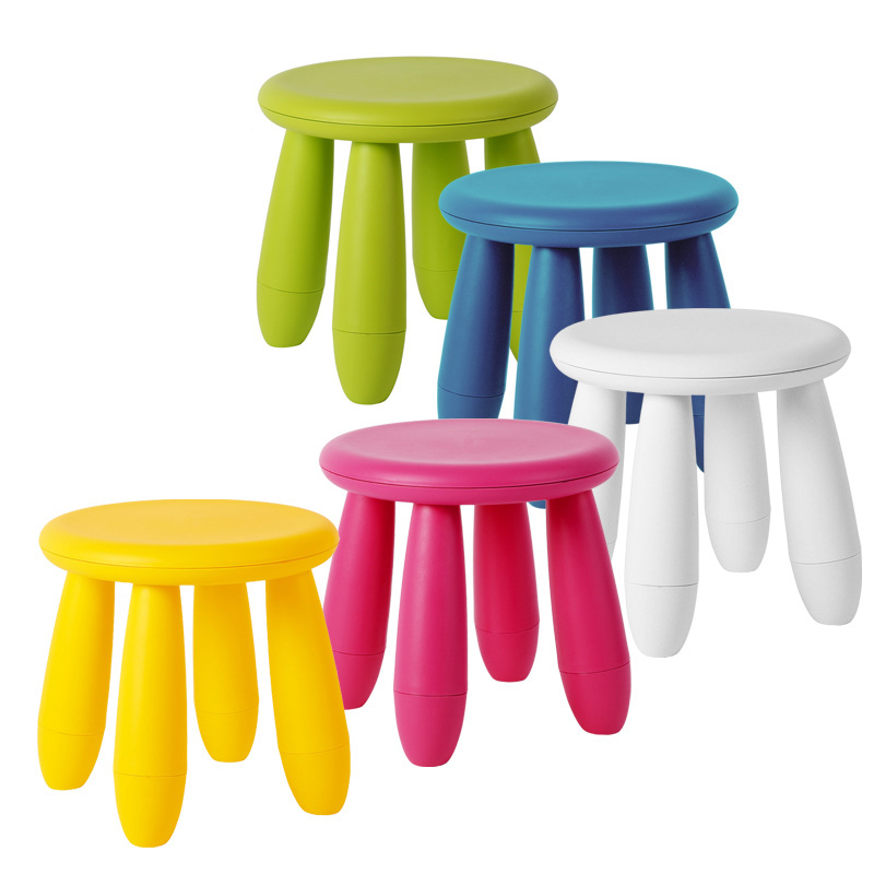 Stool round stool plastic game study chair round stool short stool cute colorful toddler Xinlan IKEA children's stool