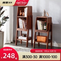 Xi Hao rack solid wood shelf side cabinet living room Nordic bedside table side Shelf shelf cabinet storage cabinet minimalist