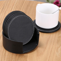 Leather tea cup mat Dining table Heat insulation mat Bowl mat Plate mat European custom round square European creative