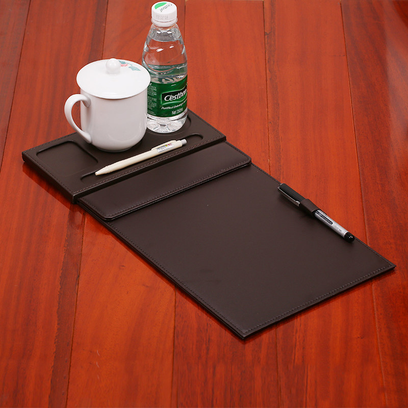 皮质会议室茶杯托酒店客房水杯垫皮革办公用品笔槽logo定制
