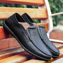 Camel cloud 2022 new beanie shoes mens shoes Korean version one pedal lazy casual leather shoes trendy all-match shoes