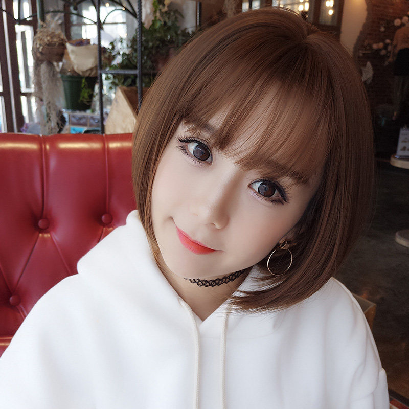 黛秀假发女短发网红修脸波波头淑女逼真发时尚可爱空气刘海