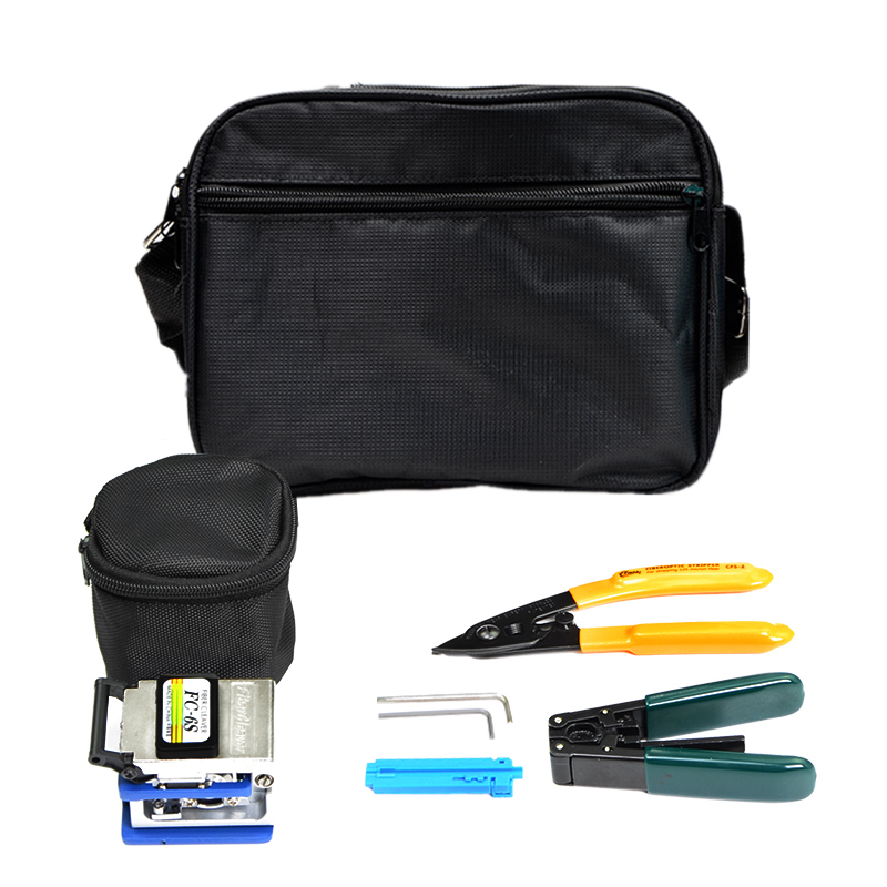 optical fiber cold joint toolkit fusion machine covered with leather cable toolbox optical power meter red light pen cutter