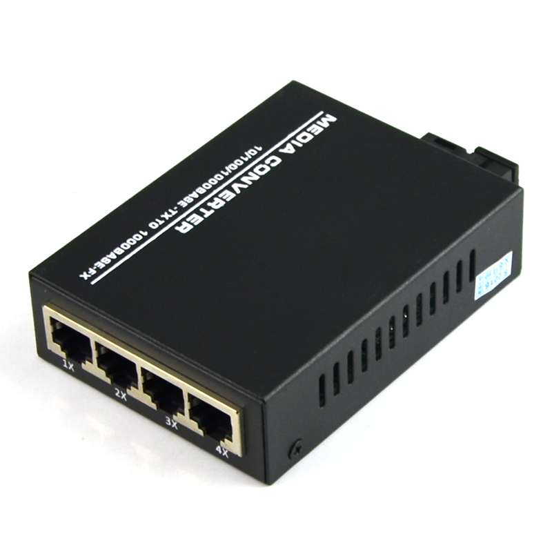 haohanxin gigabit 1 optical 4 electric single mode single fiber optical fiber transceiver photoelectric converter gigabit transceiver a end
