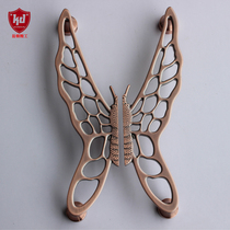 Golden butterfly handle Chinese modern antique glass door handle solid wood door handle Art door handle
