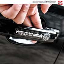 TUTU map car stickers original fingerprint unlock fun car stickers creative door handle stickers waterproof warning reflective stickers