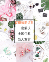 Photo props set with background cloth ins Nordic simple style nail art food shooting props Photography