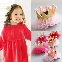 Crown headwear child hairpin Korea Princess Baby head flower girl girl little girl hair clip edge clip ornament