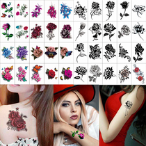 (40 sets) tattoo stickers waterproof female durable 3D Black Rose body painted tattoo stickers