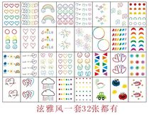 (32 sets) Yayfeng girl tattoo stickers waterproof long-lasting color ins Wind smiley face small clear