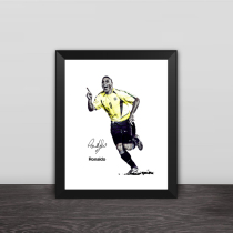 2002 World Cup Ronaldo classic silhouette solid wood decorative photo frame Photo wall table pendulum hanging frame ornaments