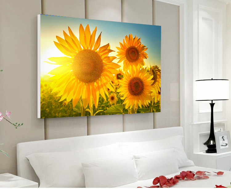 向日葵装饰画客厅沙发墙画单幅现代简约走廊过道壁画卧室床头挂画
