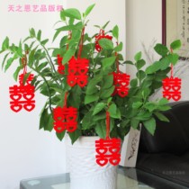 Wedding wedding wedding room layout creative novelty fashion double happy flannel small pendant decoration supplies small gifts
