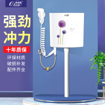 Flush toilet flush toilet water tank squatting pit squatting toilet flusher silent household urinal double press energy saving and high impulse