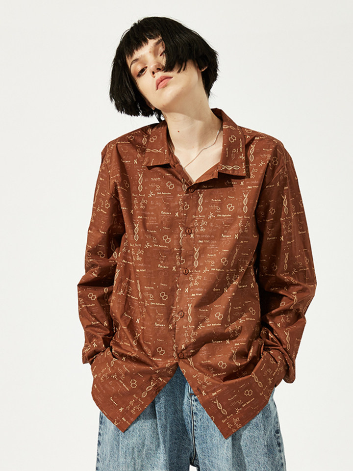 howl化学少女dna手绘印花衬衫