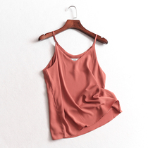 T768 temperament women's summer new simple solid color V-neck sleeveless top women's chiffon shirt halter shirt vest